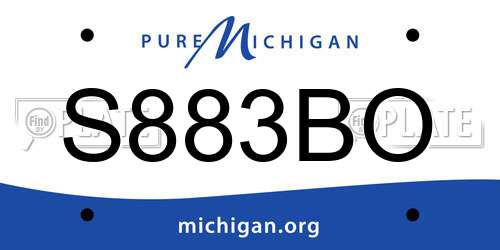 S883BO Michigan License Plate