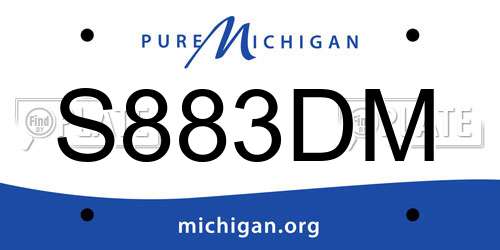S883DM Michigan License Plate