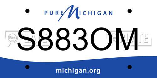S883OM Michigan License Plate