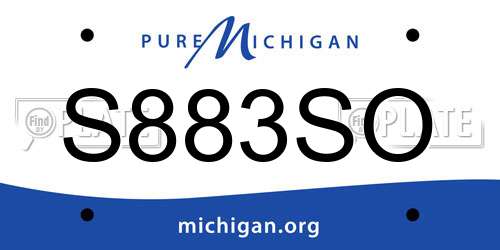 S883SO Michigan License Plate