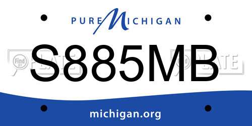 S885MB Michigan License Plate