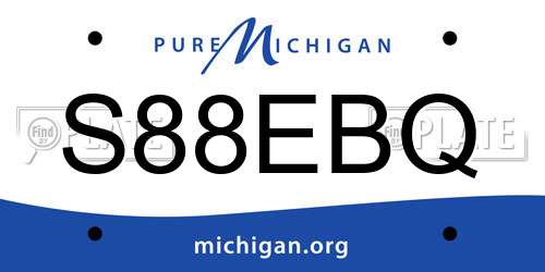 S88EBQ Michigan License Plate