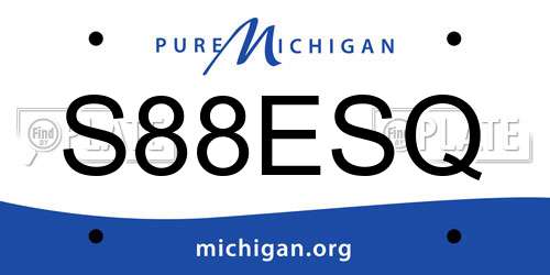 S88ESQ Michigan License Plate