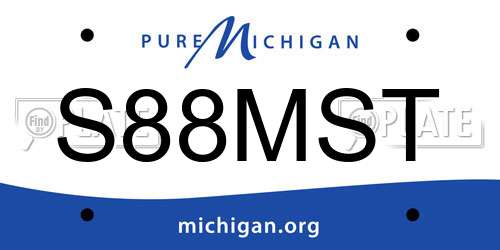 S88MST Michigan License Plate