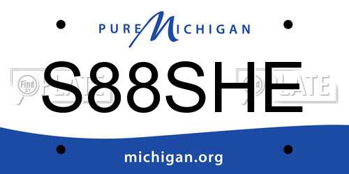 S88SHE Michigan License Plate