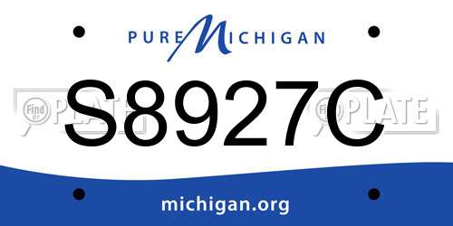S8927C Michigan License Plate