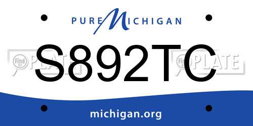 S892TC Michigan License Plate