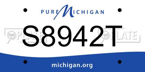 S8942T Michigan License Plate