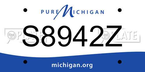 S8942Z Michigan License Plate