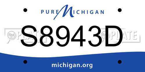 S8943D Michigan License Plate