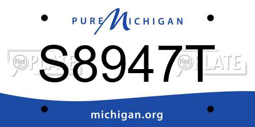 S8947T Michigan License Plate