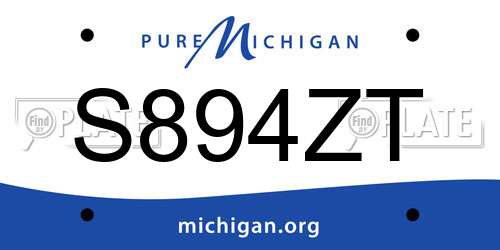S894ZT Michigan License Plate