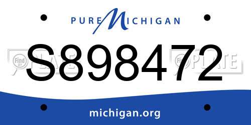 S898472 Michigan License Plate