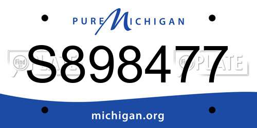 S898477 Michigan License Plate