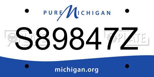 S89847Z Michigan License Plate