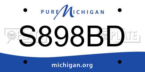 S898BD Michigan License Plate