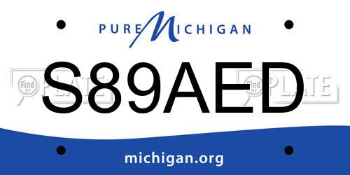 S89AED Michigan License Plate