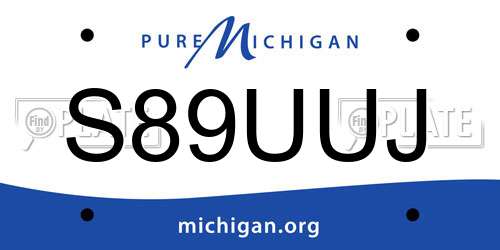 S89UUJ Michigan License Plate