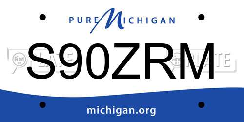 S90ZRM Michigan License Plate