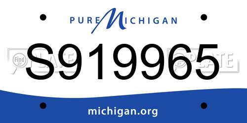 S919965 Michigan License Plate