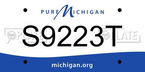 S9223T Michigan License Plate