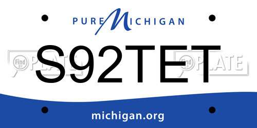 S92TET Michigan License Plate