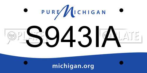 S943IA Michigan License Plate