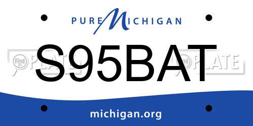 S95BAT Michigan License Plate