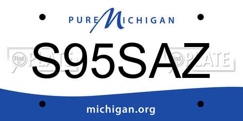 S95SAZ Michigan License Plate