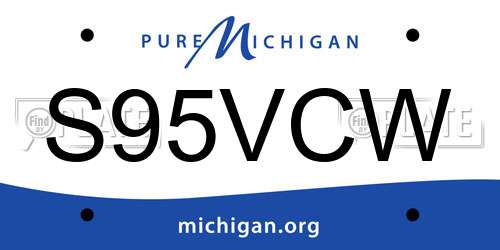 S95VCW Michigan License Plate