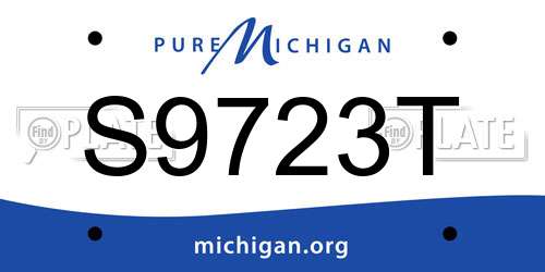 S9723T Michigan License Plate