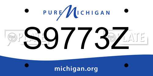 S9773Z Michigan License Plate