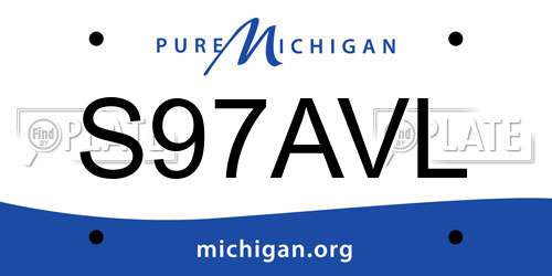S97AVL Michigan License Plate