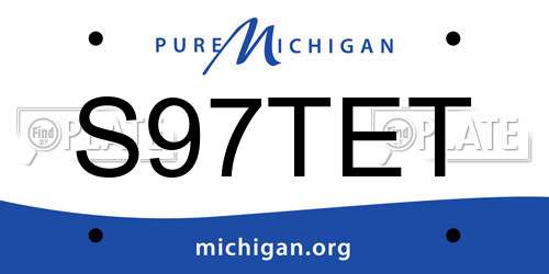 S97TET Michigan License Plate