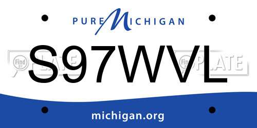 S97WVL Michigan License Plate
