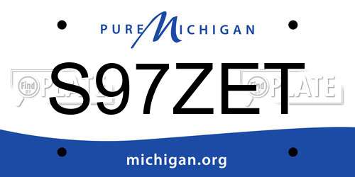 S97ZET Michigan License Plate