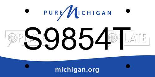 S9854T Michigan License Plate