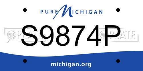 S9874P Michigan License Plate