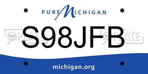 S98JFB Michigan License Plate