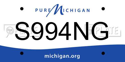 S994NG Michigan License Plate