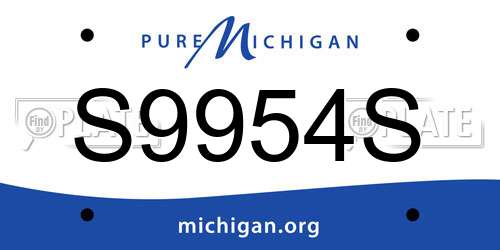 S9954S Michigan License Plate