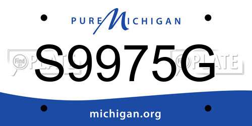 S9975G Michigan License Plate
