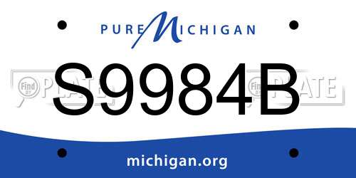 S9984B Michigan License Plate