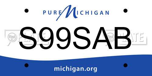 S99SAB Michigan License Plate
