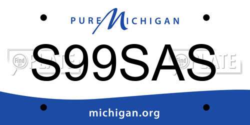 S99SAS Michigan License Plate