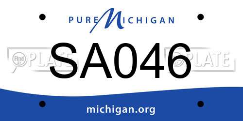 SA046 Michigan License Plate