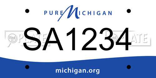 SA1234 Michigan License Plate