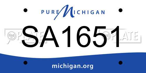 SA1651 Michigan License Plate