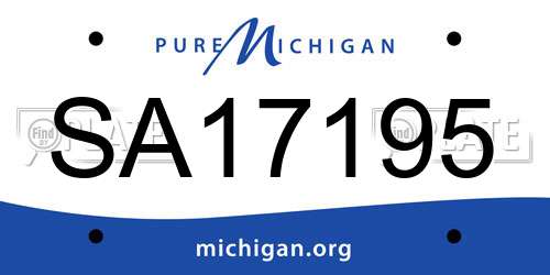 SA17195 Michigan License Plate