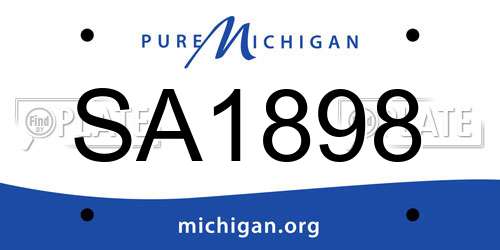 SA1898 Michigan License Plate